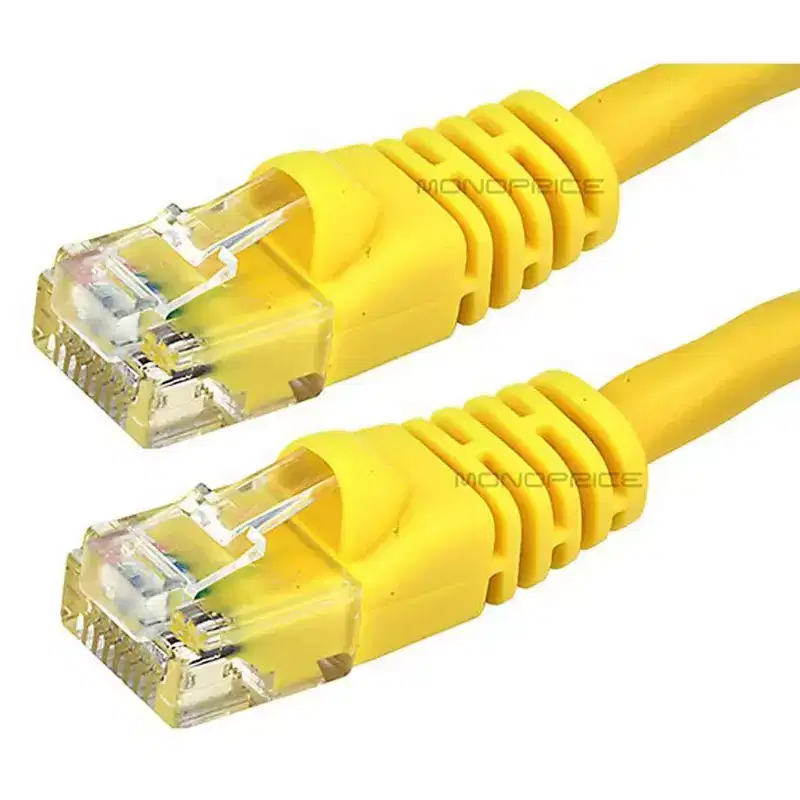 Monoprice Cat6 Ethernet Patch Cable - 2 Feet - Yellow | Network Internet Cord - RJ45, Stranded, 550Mhz, UTP, Pure Bare Copper Wire, 24AWG