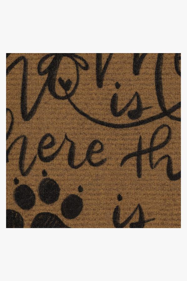 Pet Lover Washable Doormat with Paw Print & Home Message for Entryway & Porch