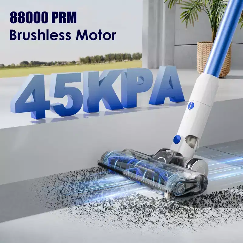 WHALL Cordless Vacuum Cleaner, Stick Vacuum Cleaner with Brushless Motor, Handheld Vacuum Cleaner for Car, Home, Pet Hair