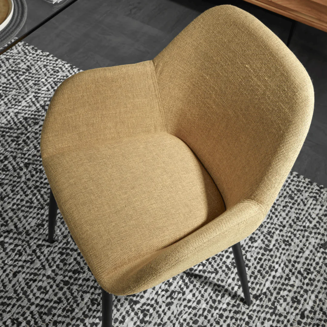 Black ash Ash Dining Chair with High Density Foam and Timber Legs for Dining Room