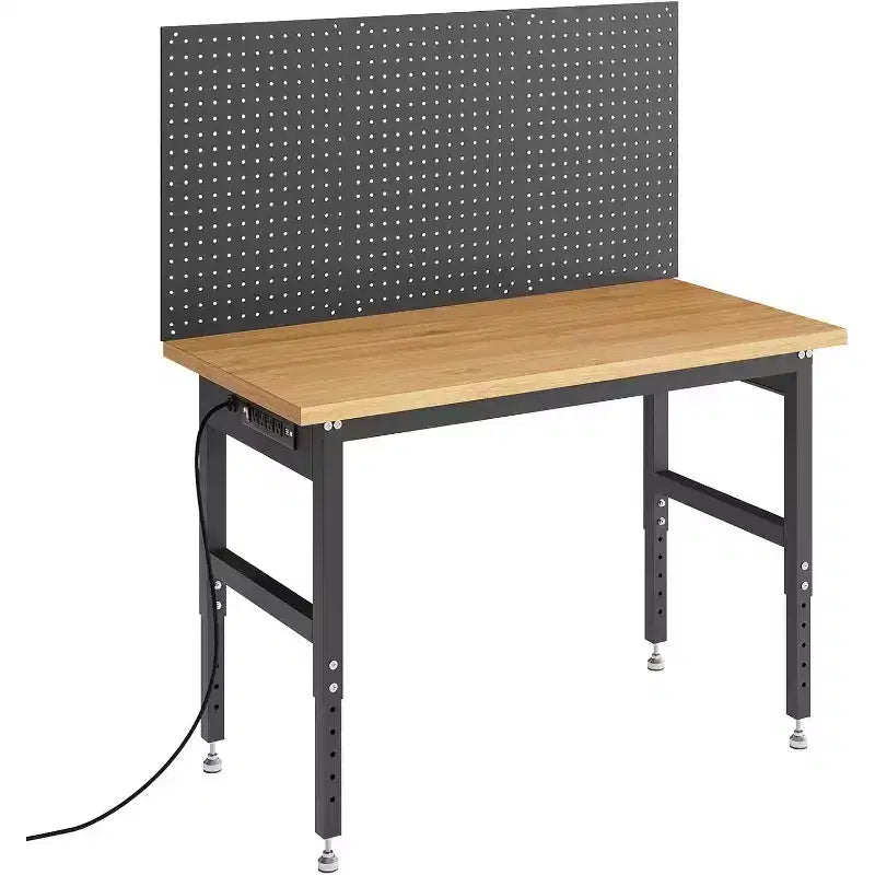 48 Adjustable Workbench with Pegboard, 2000lb Capacity, 28-40 Height, for Garage & Home DIY