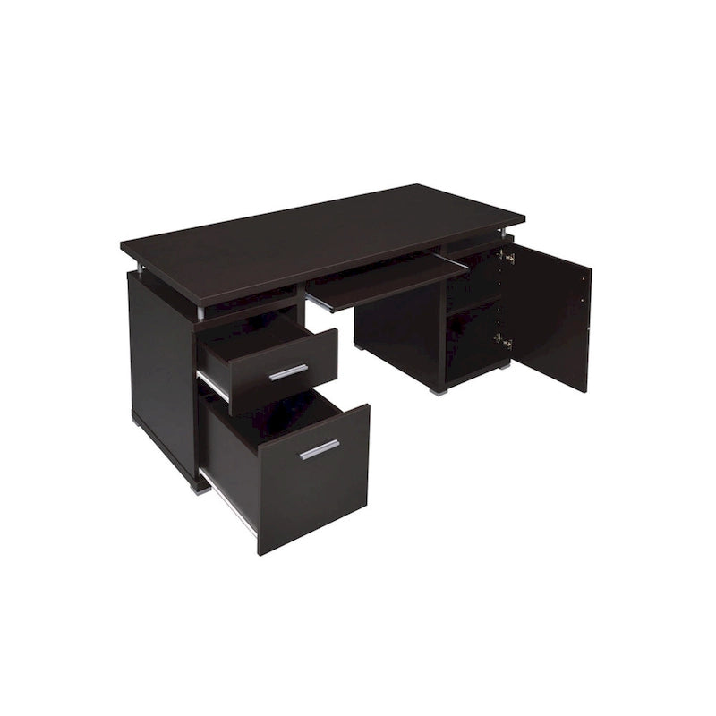 Computer Desk with Drawers, Cabinet & Keyboard Tray