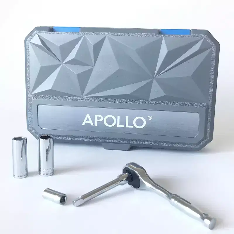 Apollo Tools 50pc 1/4" Drive Socket Set SAE and Metric DT0004: Chromed Steel, Lifetime Warranty, Carrying Case Included