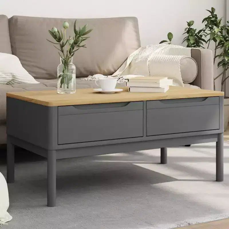 vidaXL Coffee Table Storage Accent Home Living Room Furniture Solid Pine Wood