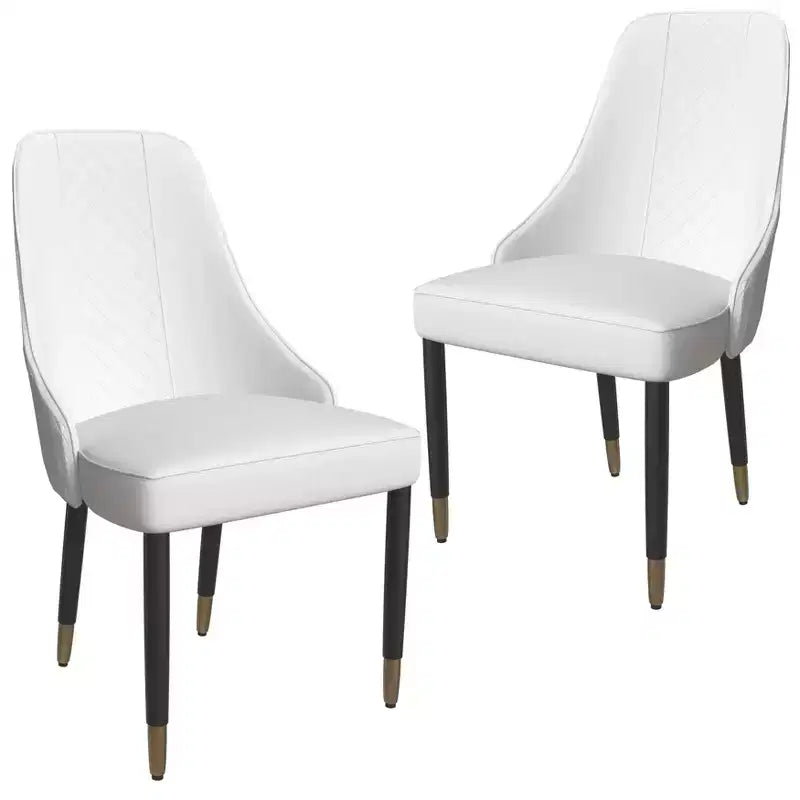 LeisureMod Allure Modern Dining Chairs Set of 2, Upholstered Seat and Back with Solid Wood Legs, Contemporary Side Chairs for Kitchen or Dining Room