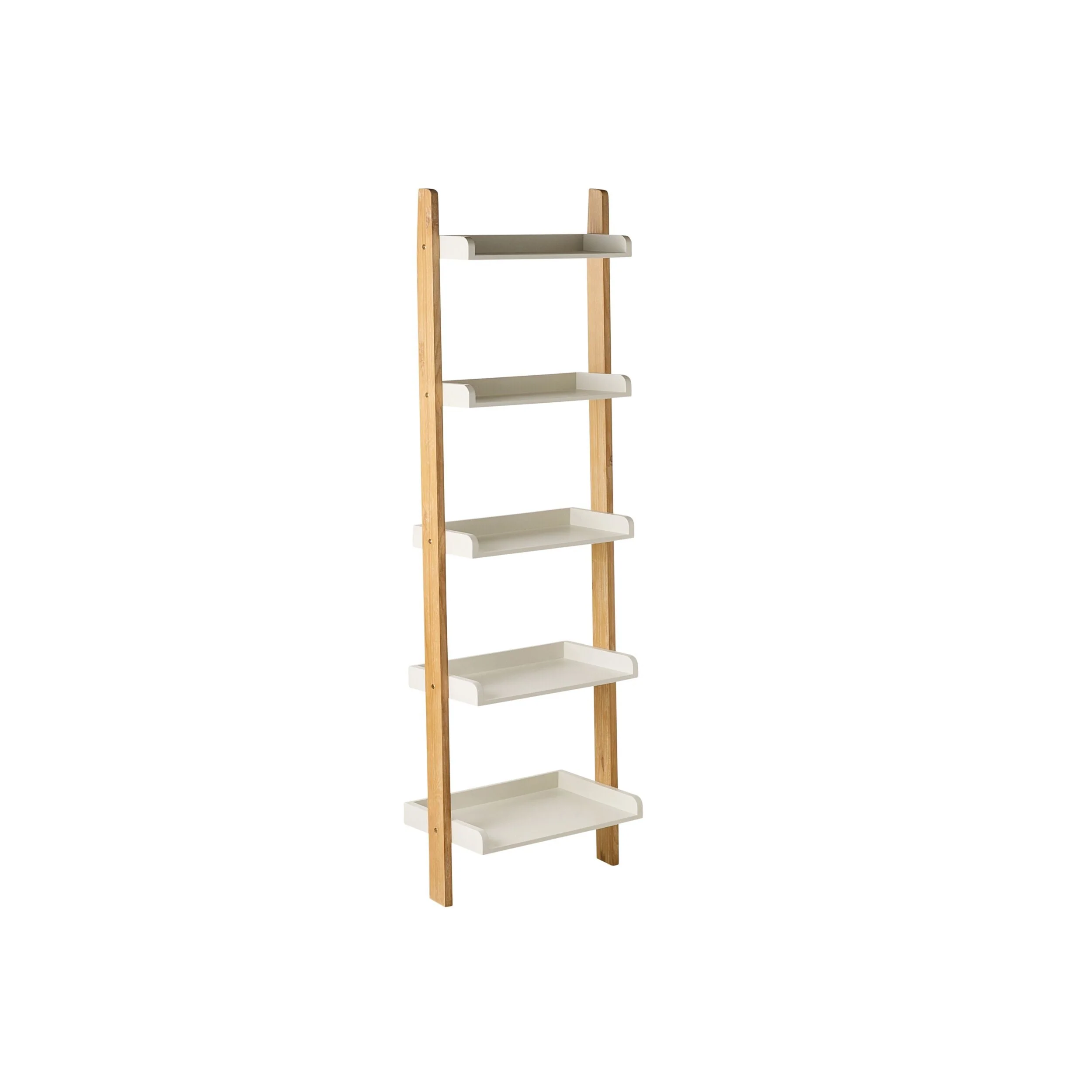 Clover Ladder Open Timber Shelving Unit White 185x60cm