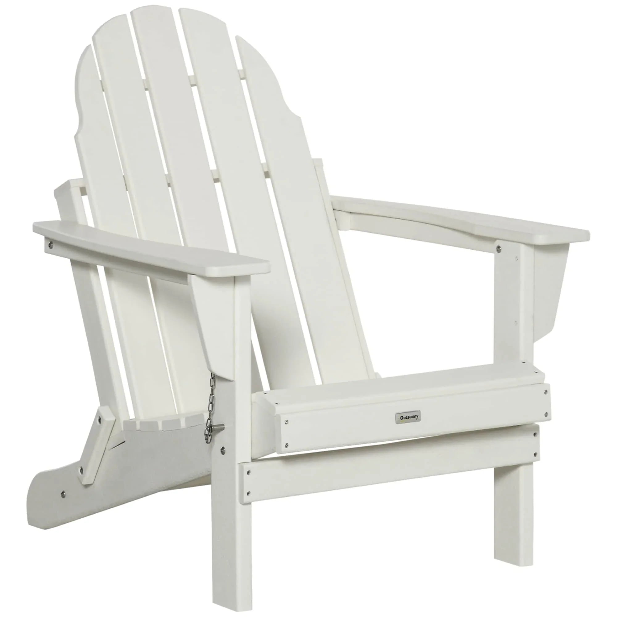 Folding Adirondack Chair, HDPE Outdoor All Weather Plastic Lounge Beach Chairs for Patio Deck and Lawn Furniture