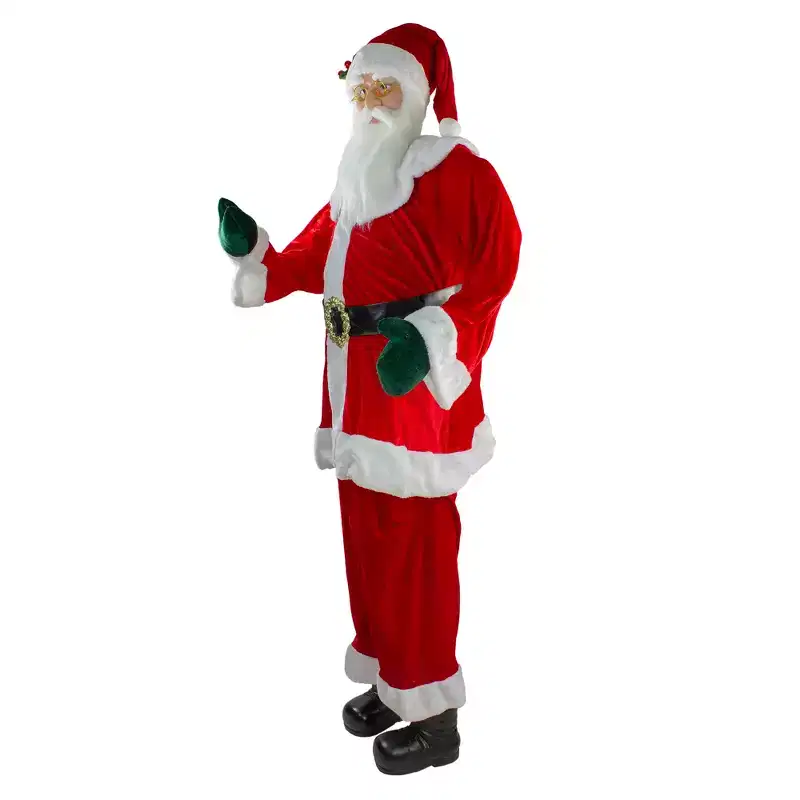 Northlight 72 Red and White Life Size Plush Santa Claus Standing Christmas Figure