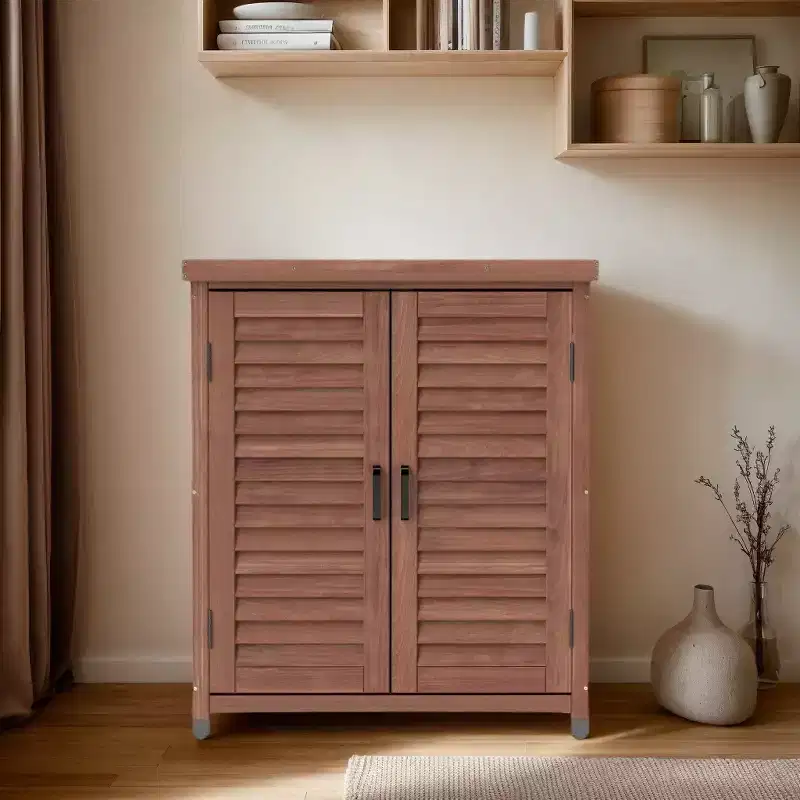 Whisen Potting Bench with Cabinet & Metal Top