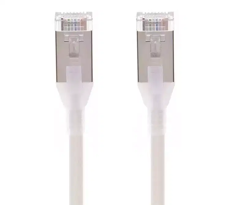 Monoprice Cat6A Ethernet Patch Cable - 10 Feet - White | Snagless, Double Shielded, Component Level, CM, 30AWG - SlimRun Series