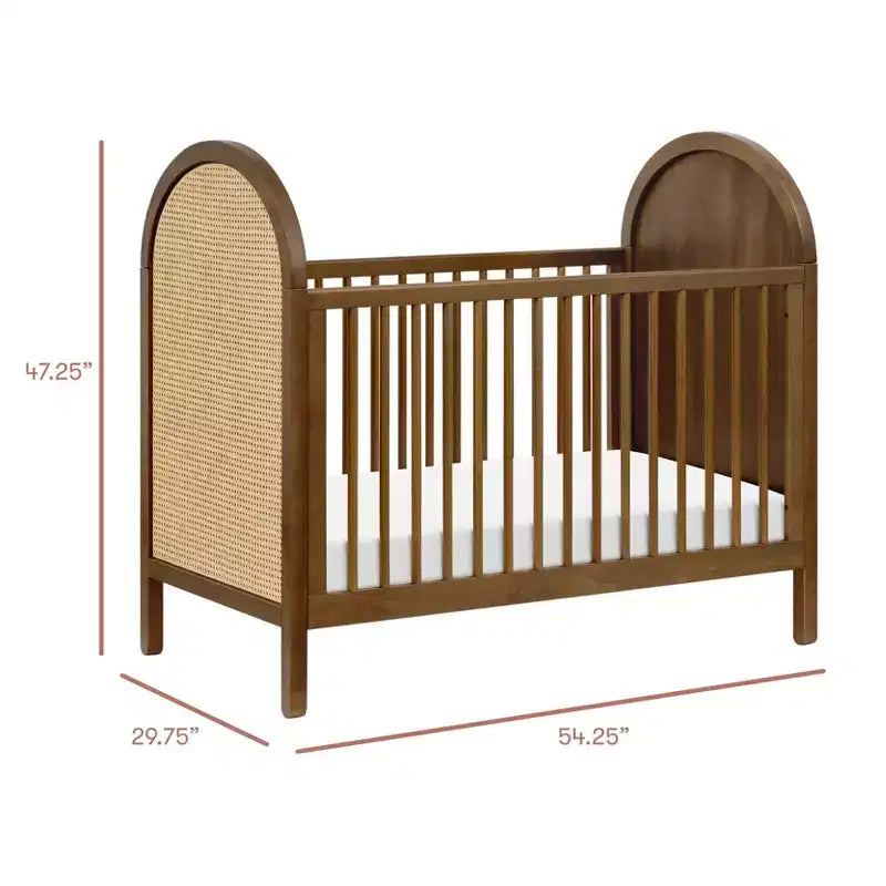 Boho Cane 3-in-1 Convertible Crib with Toddler Bed Conversion Kit