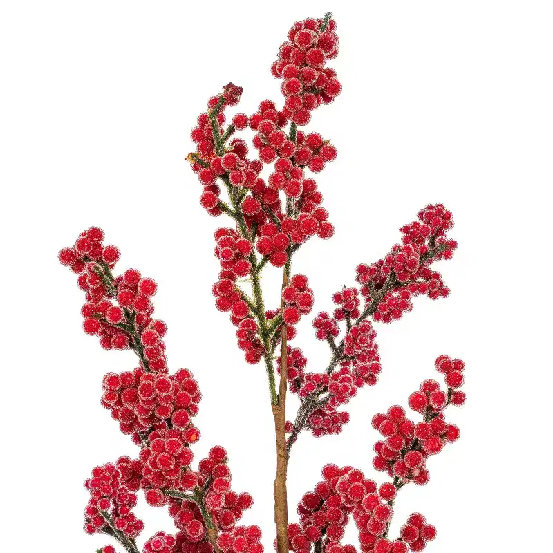 Vickerman 25" Artificial Red Ice Berry Spray 2/Bag