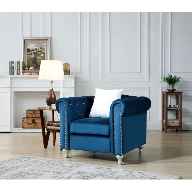 Velvet Crystal Accent Chair