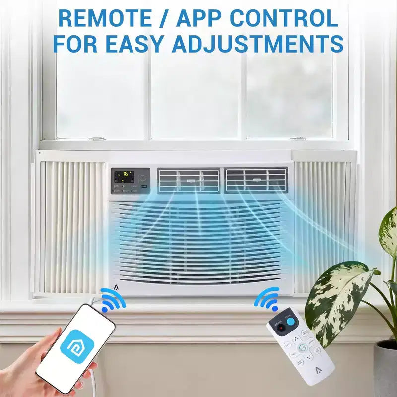 Garvee 12000 BTU Window Air Conditioner with Remote, Cools 350 Sq Ft, 3 Speeds Quiet LED Display for Bedroom, Office