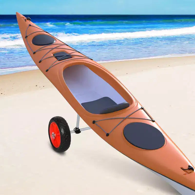 Soozier Kayak Cart Trolley Trailer with Strong Aluminum Frame, Adjustable Width Crossbar, & Large Tires