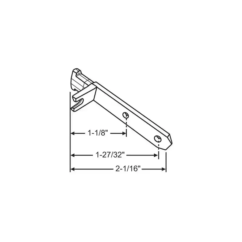 Brixwell 96CQ-29 Quick Tilt Pivot Bar 2-1/16 inch Length 1-27/32 inch Hole Span 1-1/8 inch Offset for Window Systems