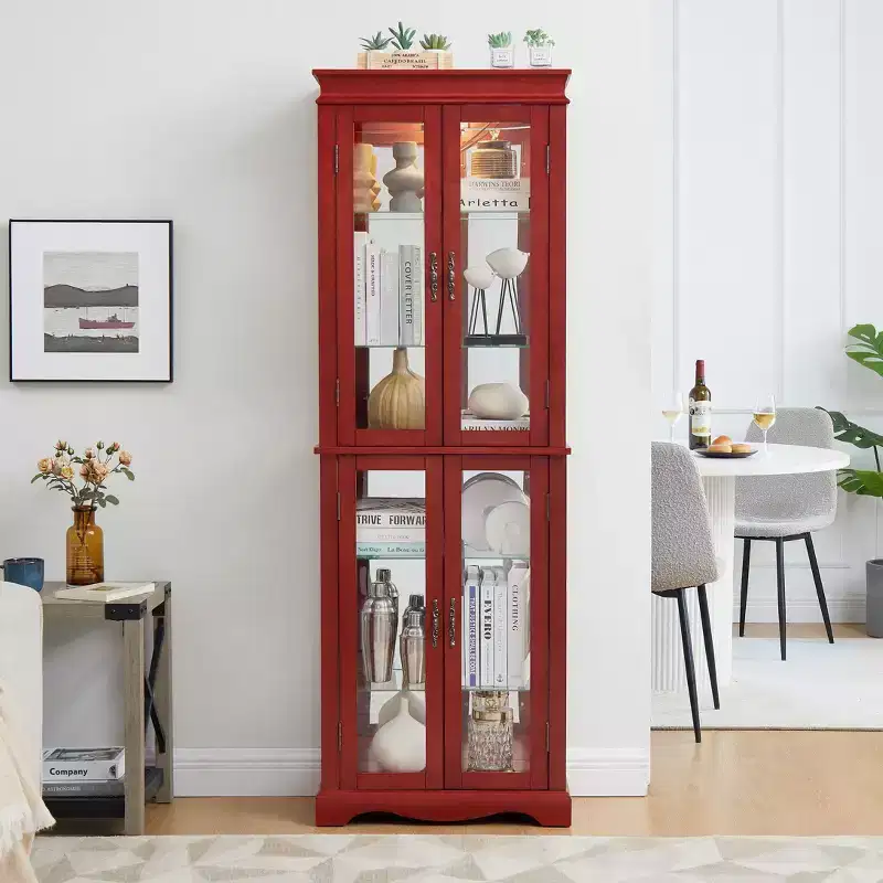 MAYEERTY Kitchen Utensil Cabinet MDF+Wood Veneer 1 Door Built-In Utensil Rack