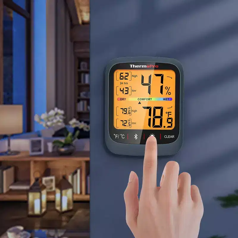 ThermoPro TP359W Bluetooth Hygrometer Thermometer, 260FT Wireless Remote Temperature and Humidity Monitor, with Large Backlit LCD, Indoor Room