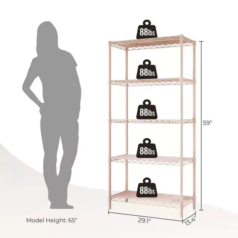 Karl Home 5 Tier Storage Rack Wire Shelving Unit Storage Shelves Black