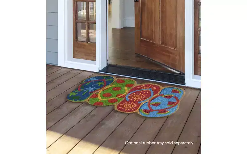 Briarwood Lane Coir Doormat 30x18 Flip Flops Summer Natural Fiber For Summer Coir Doormat