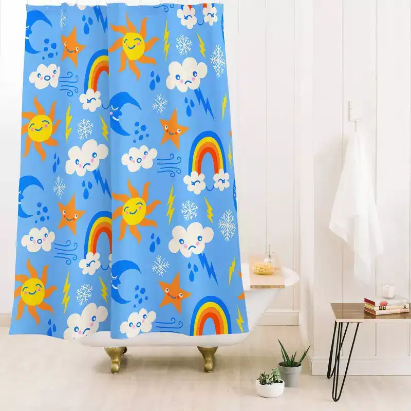 Deny Designs Kids' Carriecantwell Whimsical Weather Shower Curtain