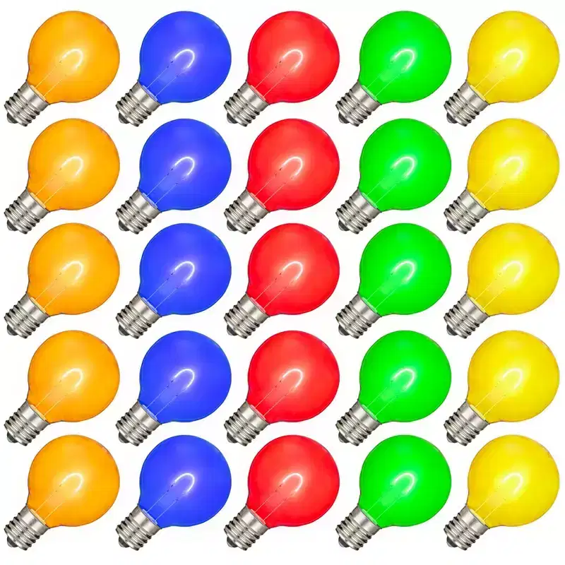Novelty Lights G40 Globe Hanging Dimmable LED String Light Replacement Bulbs E12 Candelabra Base