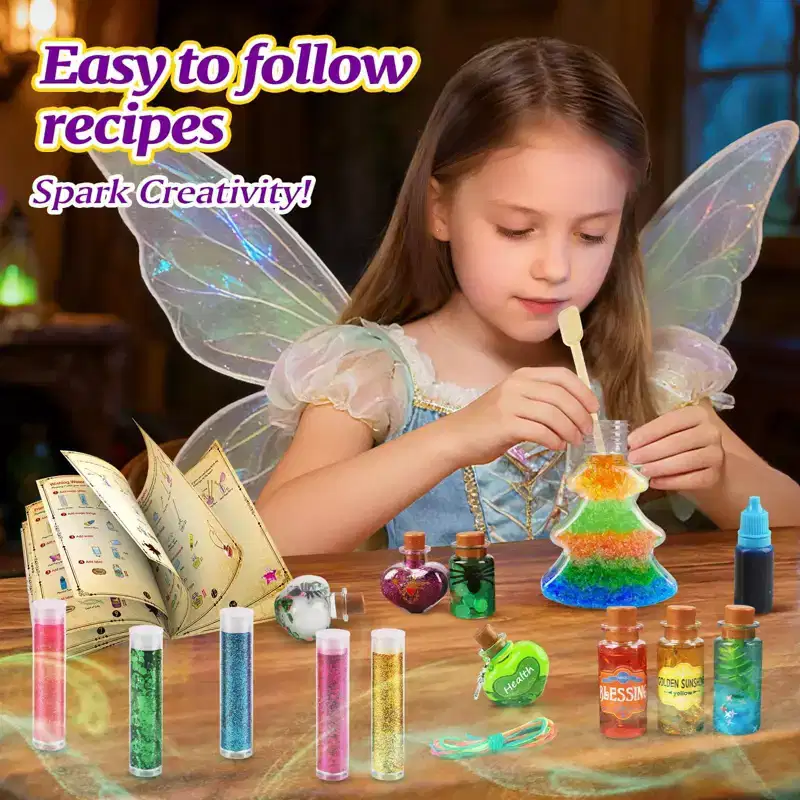 Etokfoks 22 Piece Potion Magic Kit for Kids Christmas Tree Bottle Fairy Arts and Crafts Set DIY Party Favor Gifts for Girls Age 6 to 12