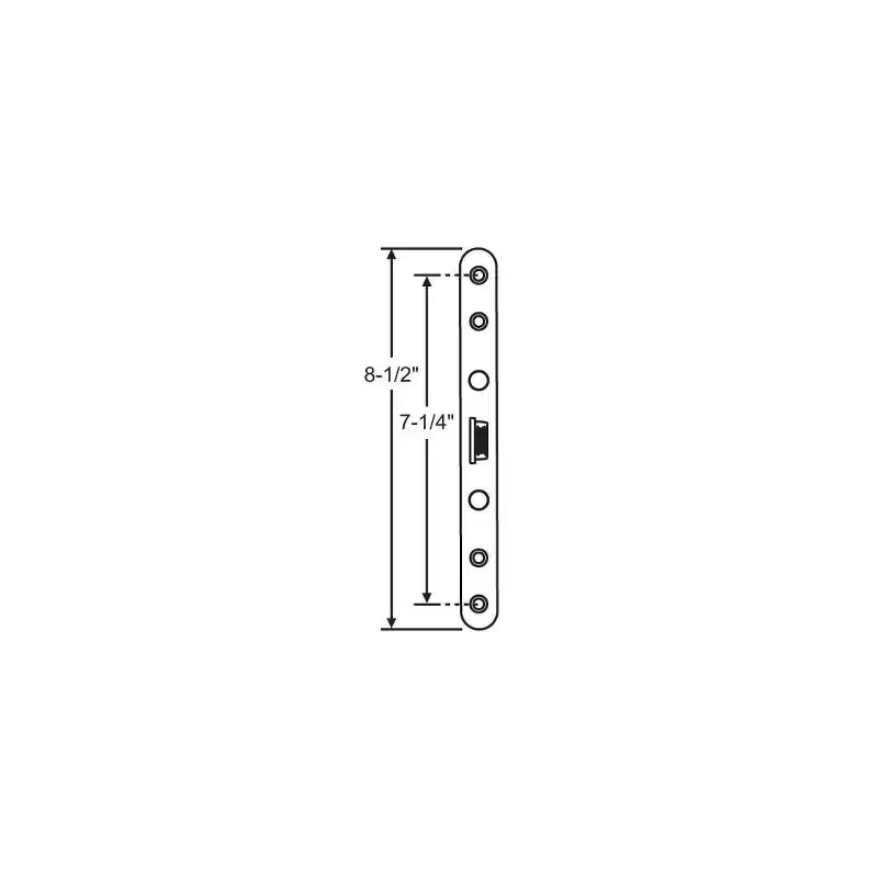 Brixwell Storm Door Mortise Lock Faceplate Reversible, Steel Material, 8-1/2 Faceplate Height, 7-1/4 Center-To-Center, Black Finish
