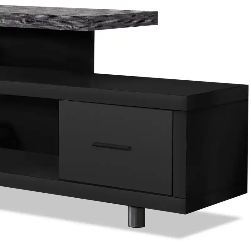 60 Modern TV Stand with Storage and Cable Management for TVs up to 65- Black