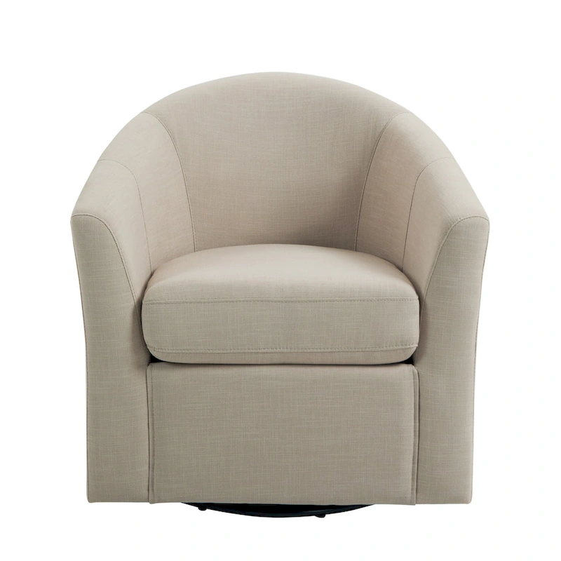 Ensemble de 2 fauteuils pivotants modernes rembourrés de style tonneau, fauteuils d'appoint pour salon