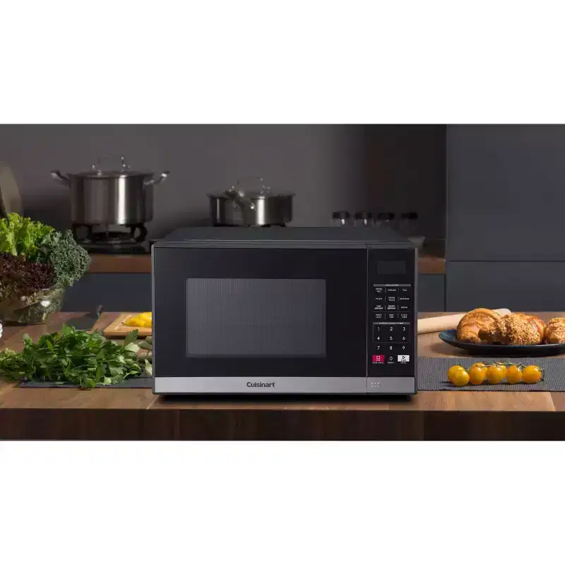 Cuisinart 1.2 cu ft Microwave Oven with Air Fryer: Countertop Convection, 1000W, Child Lock, 9 Programs, Black