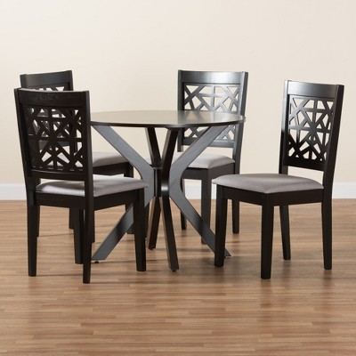 Baxton Studio Karel Modern Fabric and Wood Dining Set