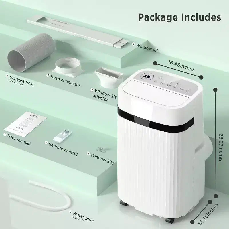 ZAFRO 12,000 BTU Portable Air Conditioners Cool Rooms up to 550 Sq.ft, Portable AC with Cool&Fan&Dehumidifier&Sleep, White