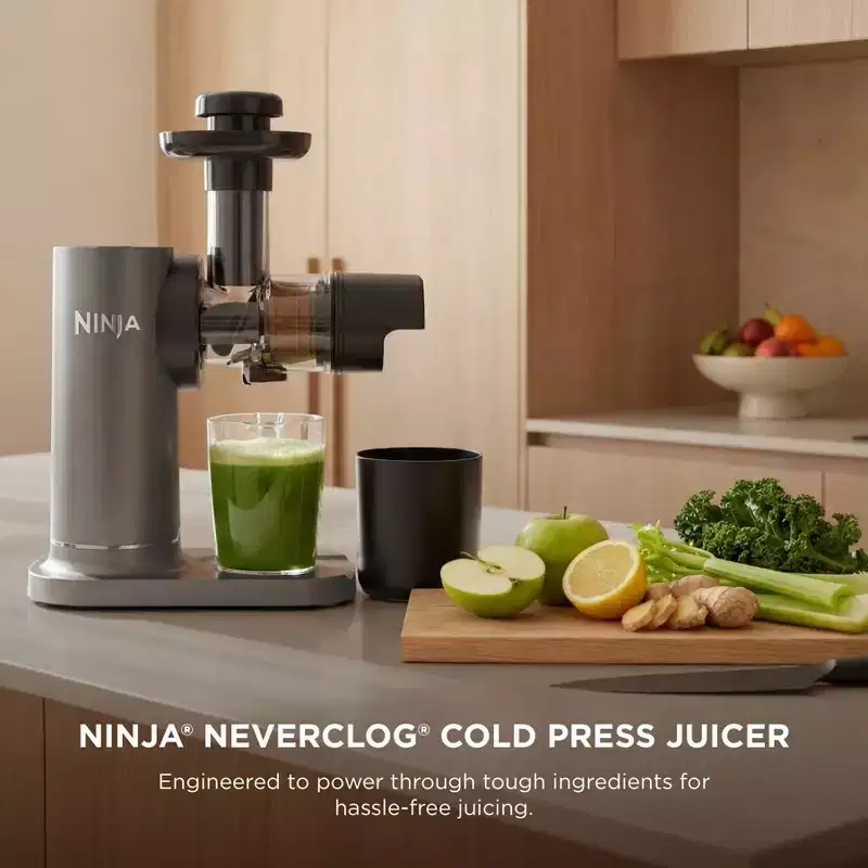 Ninja NeverClog Cold Press Juicer Powerful Slow Juicer with Total Pulp Control Easy to Clean - JC151: Juicer Machine, Dishwasher-Safe, BPA-Free