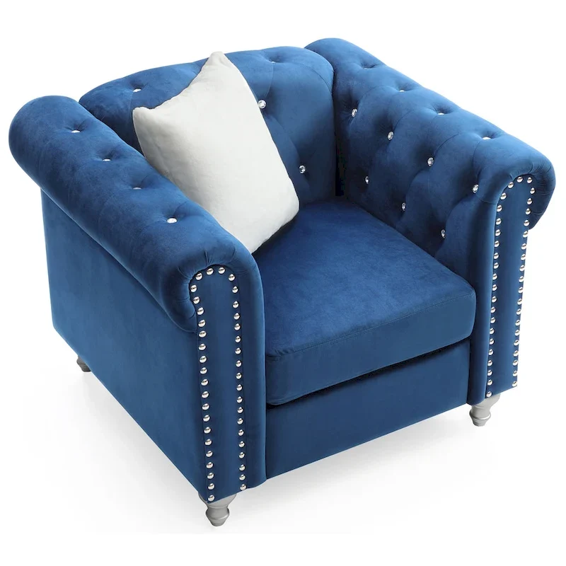 Velvet Crystal Accent Chair