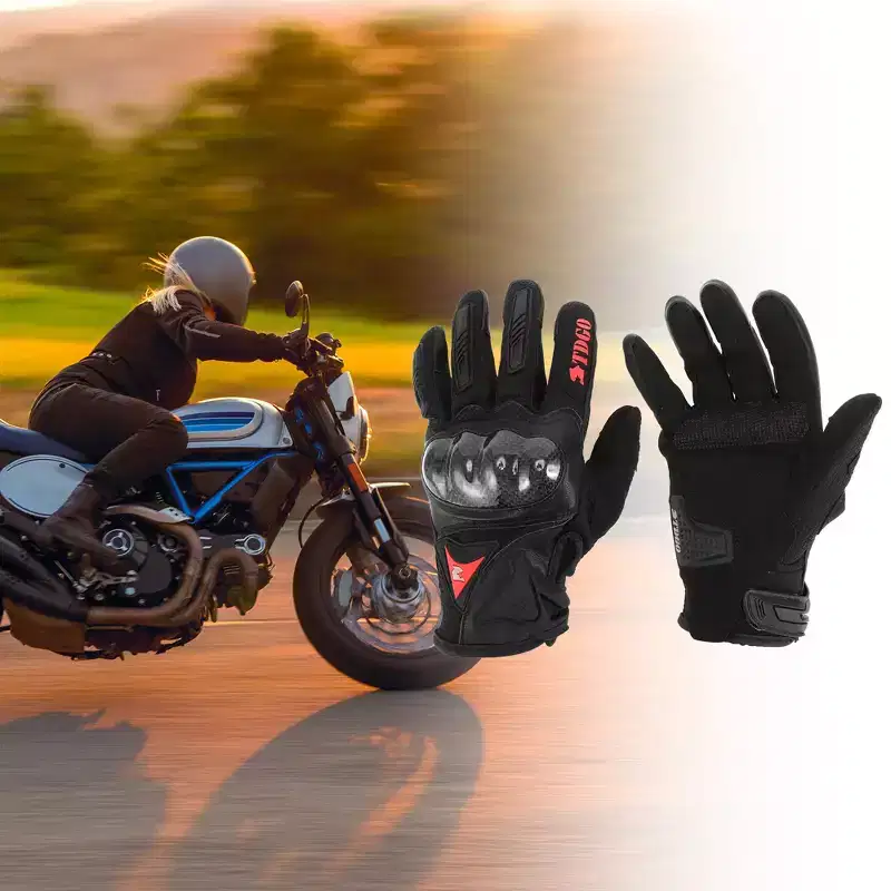 Unique Bargains Motorcycle Gloves Spring Summer Breathable Smartphone Touch 1 Pair