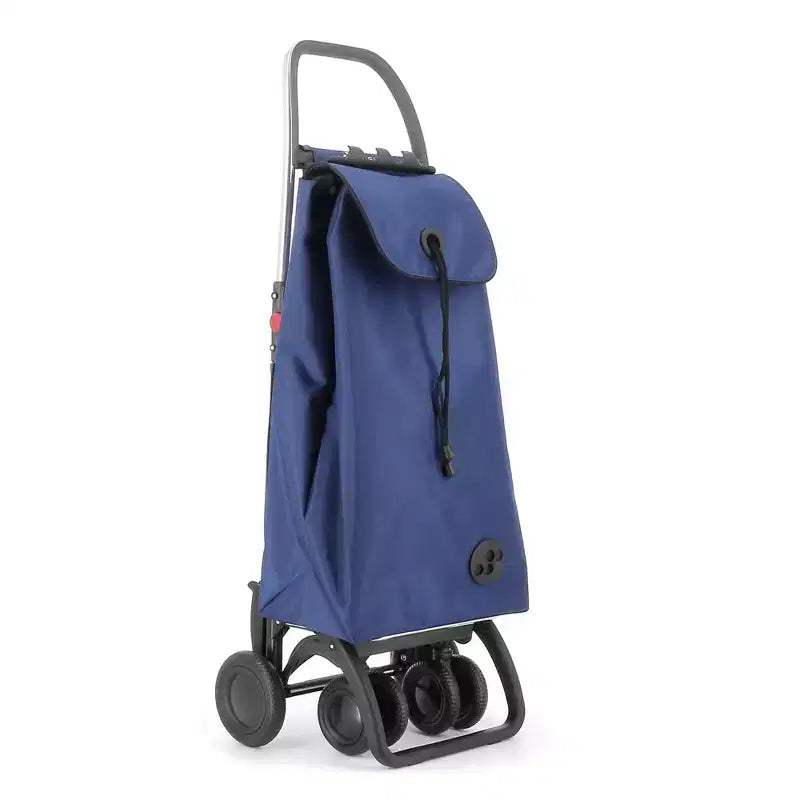 Foldable 4-Wheel Shopping Trolley 鈥?2 Swivel Wheels, Polyester, 41.34H x 15.55W x 12.8D