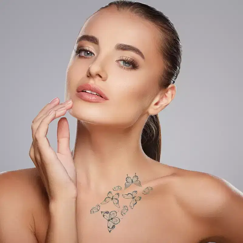 Unique Bargains Halloween Christmas Adult Realistic Butterfly Fake Tattoos Black 1 Set