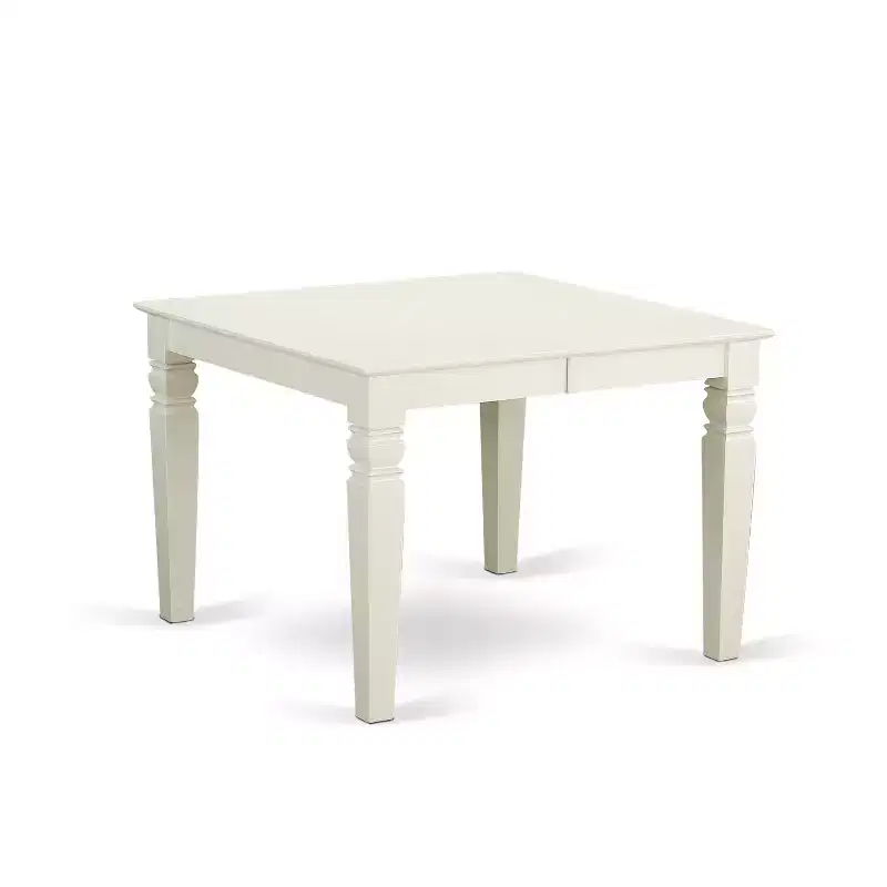 HomeStock 7 Piece Linen White Kitchen Table and Chair Set Rectangle Dining Room Table