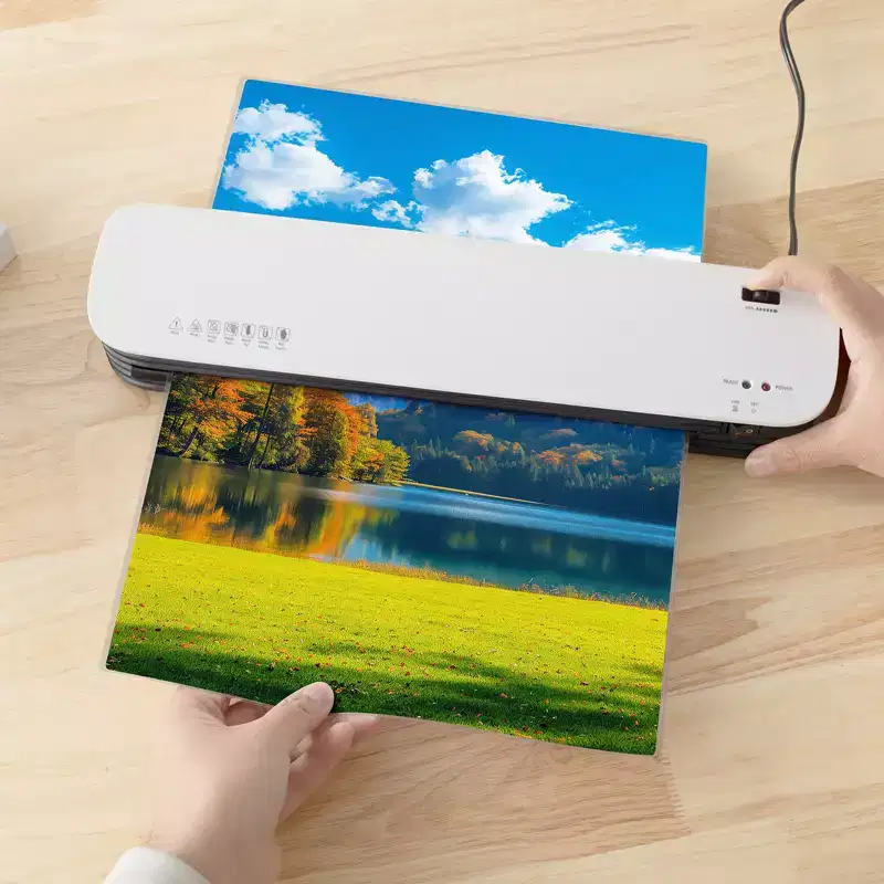VEVOR Laminator Machine, Thermal Laminator for Max A3 Paper Size, 2-3 min Quick Warm Portable Laminator, 3-5 mil Thickness, White + Black
