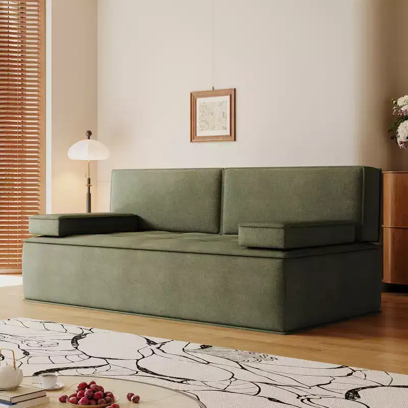 Luck Live 79 Modern Multi-Functional Fabric Sleeper Sofa, Convertible Couch Bed with Supportive Foam Cushion for Apartment & Studio