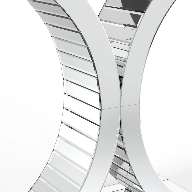 Mirrored Console Table with X-Cross Legs