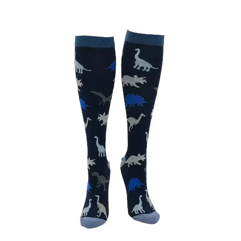 Adult Dinosaurs Socks Funny Dino Compression Socks for Men and Women - Crazy Dog Compression Socks With Dinosaur Sayings