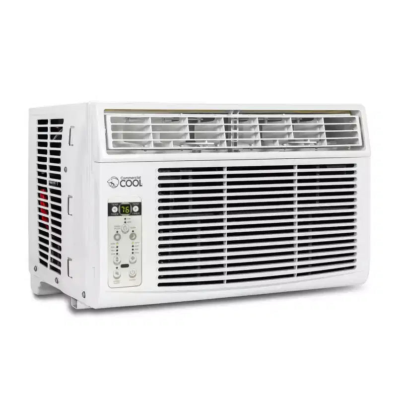 Commercial Cool Window Air Conditioner 8000 BTU, Cools Up to 350 Square Feet, AC Unit with Remote Control, 3 Cooling Speeds & Fan Only Function, White