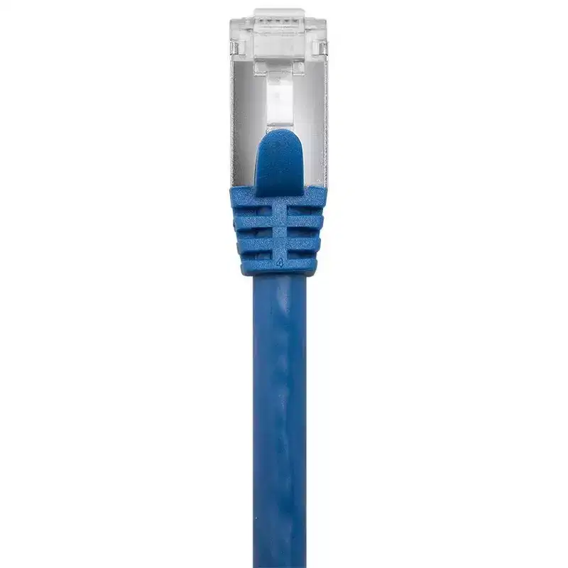 Monoprice Cat7 Ethernet Patch Cable - 15 feet - Blue | Flexboot RJ45 Stranded 600Mhz S/FTP CMX Pure Bare Copper Wire 26AWG - Entegrade Series