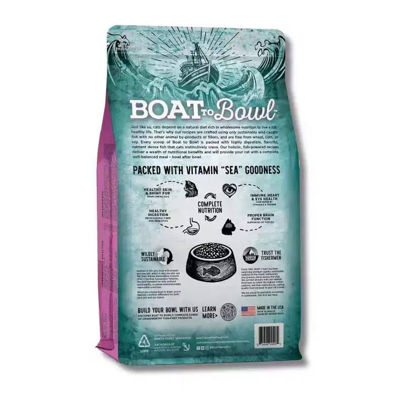 Boat To Bowl Fish, Salmon and Wild Seafood Flavor Recipe Dry Cat Food - 3.5lbs