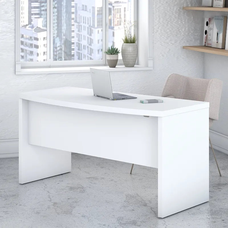 60-Inch Curved-Front Office Desk