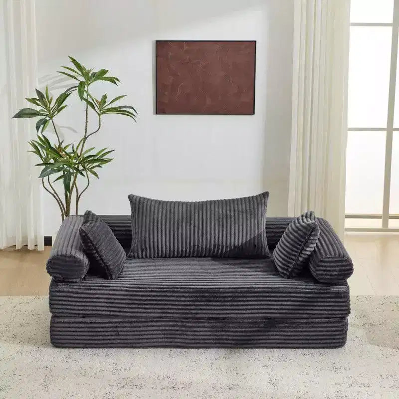 Karl Home |Modern King Size Convertible Sleeper Sofa Stackable Corduroy Sofa Bed