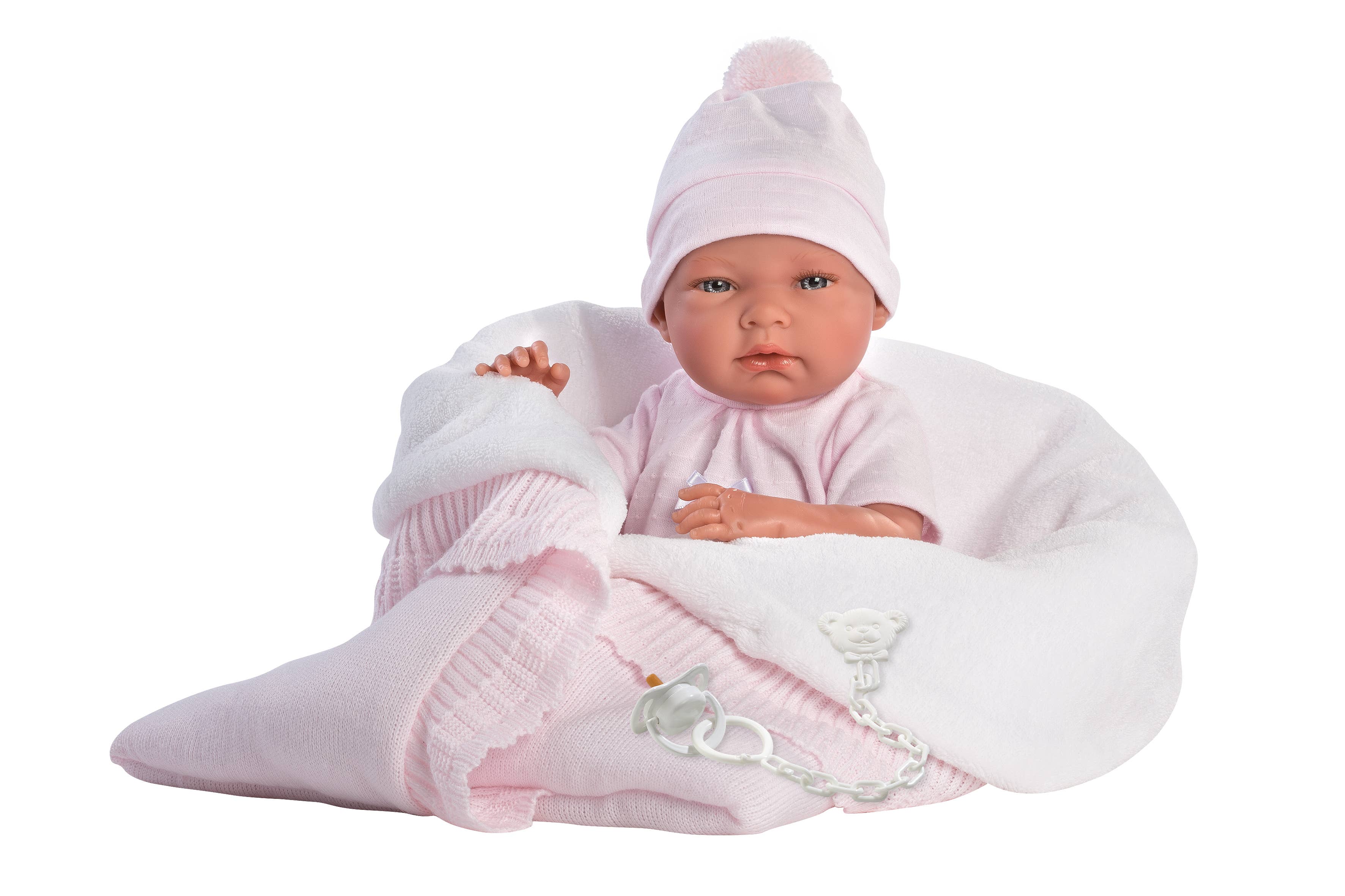 15.7 Anatomically Correct Newborn Baby Doll with Reversible Blanket and Accessories