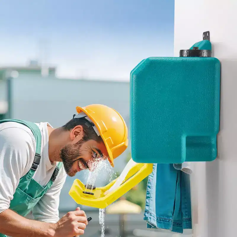 VEVOR Portable Eye Wash Station 8 Gal, OSHA-Approved Eyewash Station Wall-Mounted/On Flat Surface, Emergency Eye Wash Unit with 2 Sprays, Green
